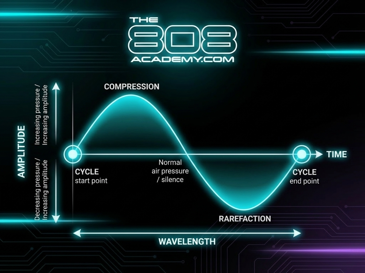 Basic waveform diagram showing high and low pressure regions