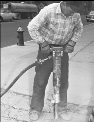 Jackhammer drowning out quiet sound